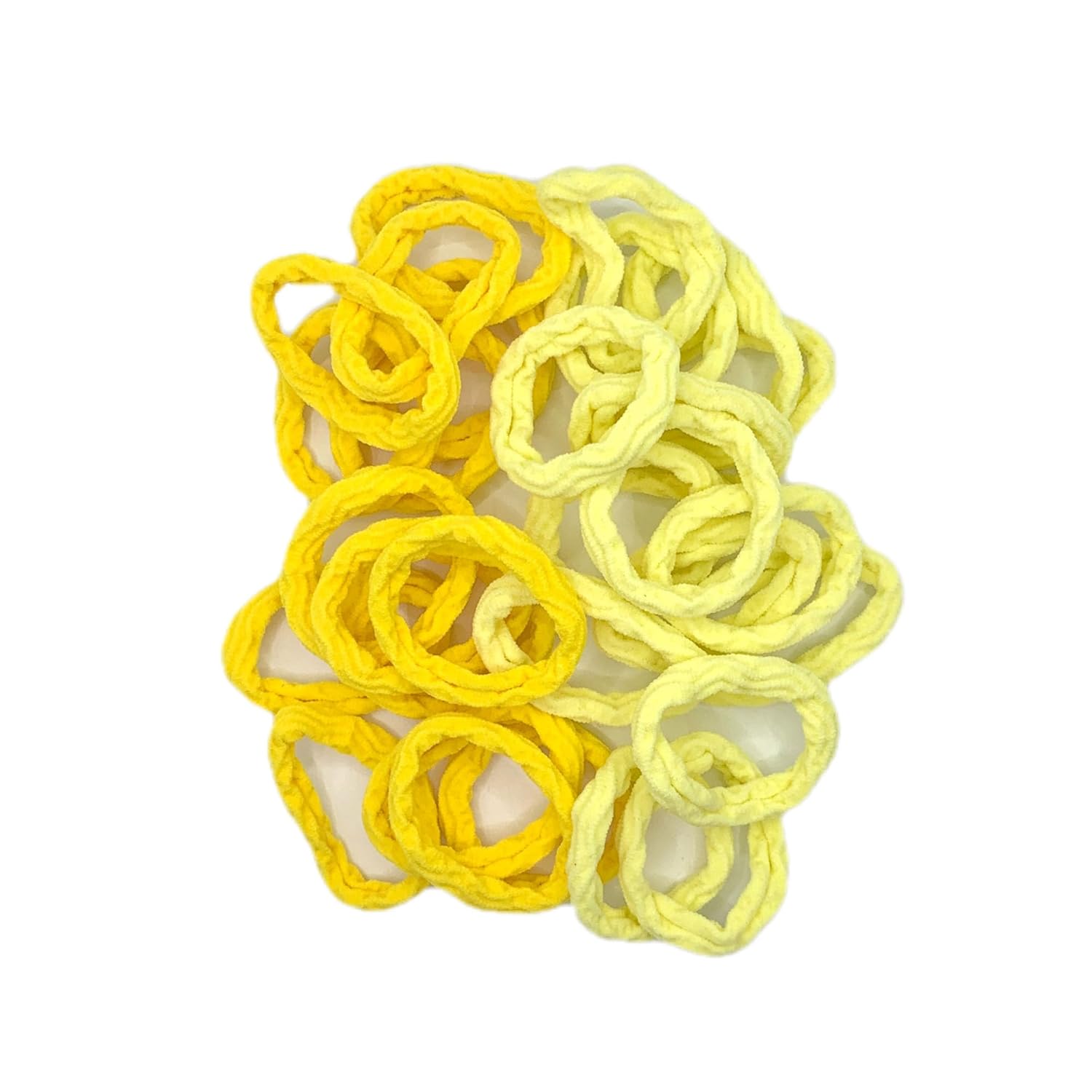 30 pcs Cans Candy Coloured Seamless Elastic Hair Bands，Soft and Non-invasive Ponytail Clip Hair Bands Bundles for Girls with Thick Curly Hair and Thinning Hair(Yellow Wave)