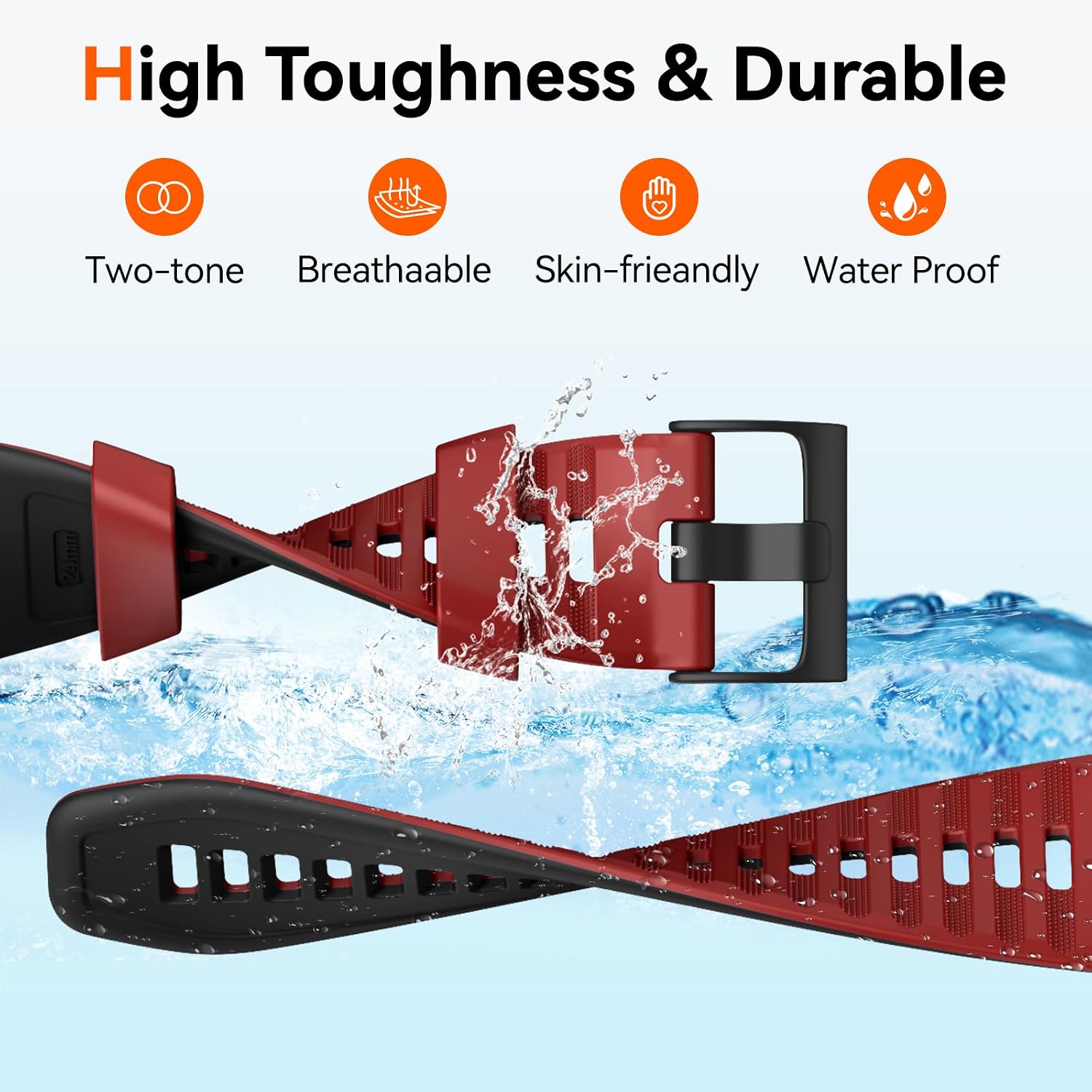 24mm Watch Band for Suunto 9/9 Baro/Suunto 7/Suunto D5 Smartwatches image 2