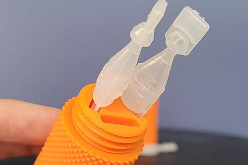 Vista 79 de Znet3D Eye Drop Vial Holder & Travel Carry Case - Securely Holds Three (3) Single-Use Vials - Screw-On Lid, Knurled Pattern - Keep Vials Safe & Silk