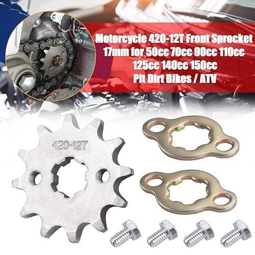 Vista 38 de Piñón delantero 420-10T para motocicleta Dirt Pit Bike Mini ATV 4 ruedas universal motocicleta