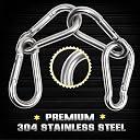 STRIVE FIT (Pack of 4) S Lock for LAT Pull Down Attachment Cable Machine Accessories for Gym with Multi Option: V-Handle, Tricep Rope, D-Handle, V-Shaped Bar, Snap Iron Hook Carabiner (Silver) gallery image