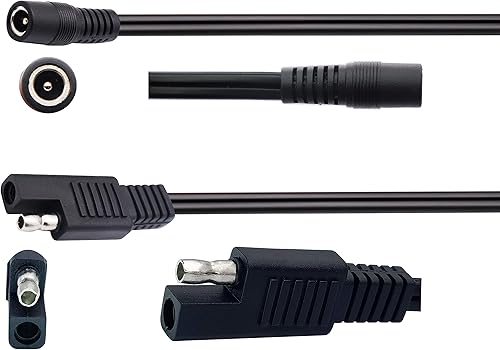 Miniatura 3 de Cable de conectores de CC a SAE, enchufe SAE a CC de 0.217 in x 0.083 in, adaptadores hembra para panel solar de RV, paneles de batería solar,