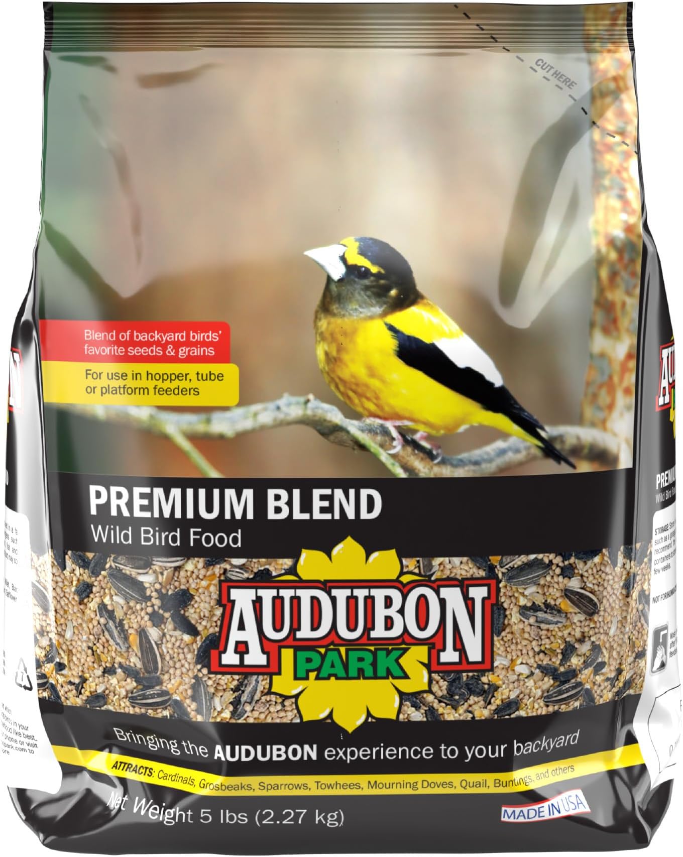 Audubon Park 12225 Premium Blend Wild Bird Food, 5-Pounds, 80 Fl Oz (Pack of 1)