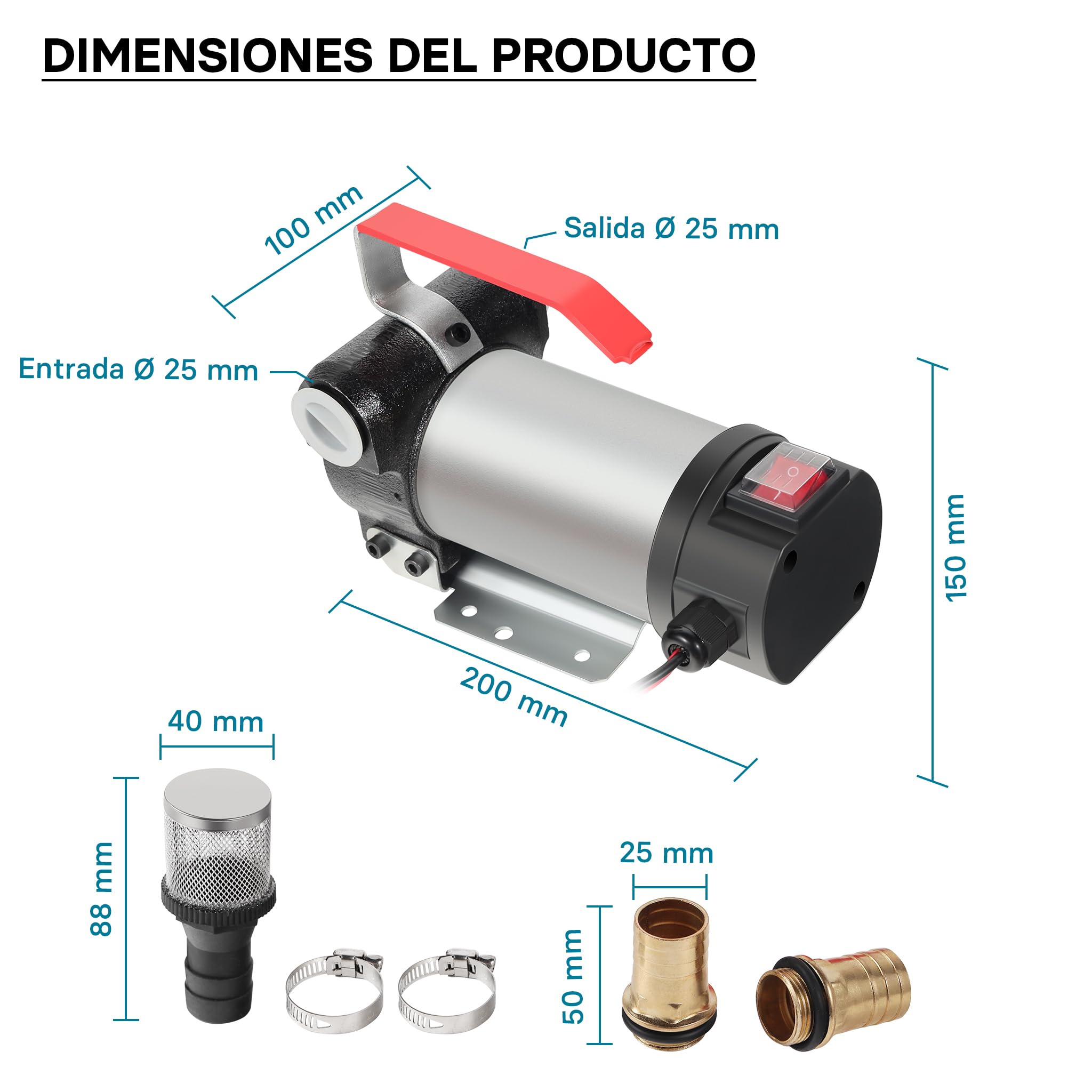 Bomba autoaspirante para bio diésel combustible aceite gasóleo 12V 150W 40l/min bomba de extracción