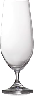 Crystalex Pilsner Stemmed Beer Glasses Set of 6 for Craft, Belgium, German Beer, Half Pint, Elegant and Durable, Bohemia Crystal Lead-Free, Dishwasher Safe (380_ML)