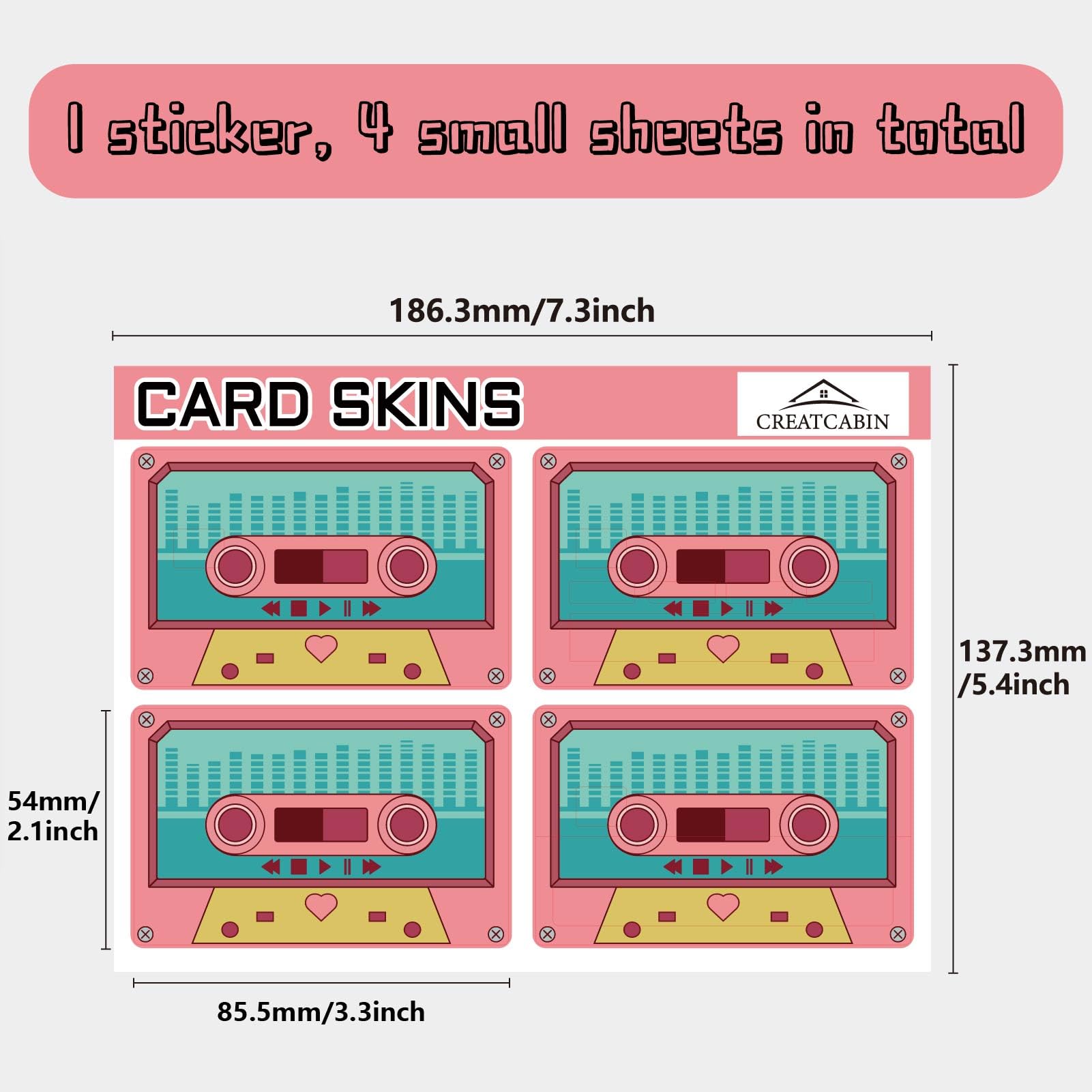 CREATCABIN 4 Styles Bleu Carte Crédit Skin Carte Débit Skins Autocollant Couverture Planète