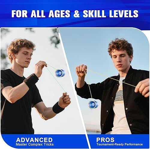 Miniatura 3 de S1 Yoyo profesional sin respuesta para niños y adultos, juguete de Yoyo bimetálico de alto rendimiento para jugadores principiantes a avanzados con