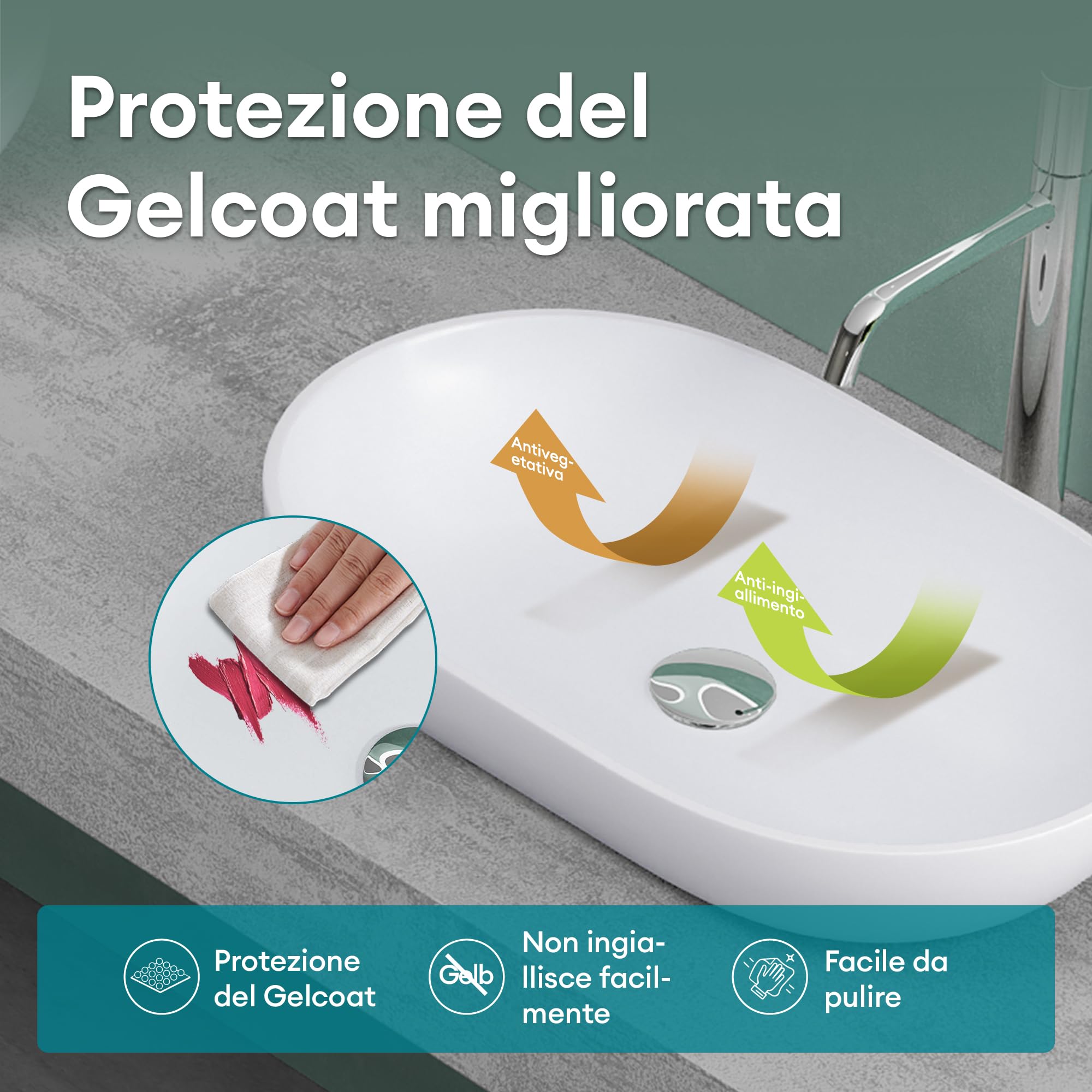 Mai & Mai Lavabo da Appoggio 54x34x10.5cm, Lavandino Bagno da Appoggio Ovale da Marmo Fuso, Biano Opaco, Colossum808