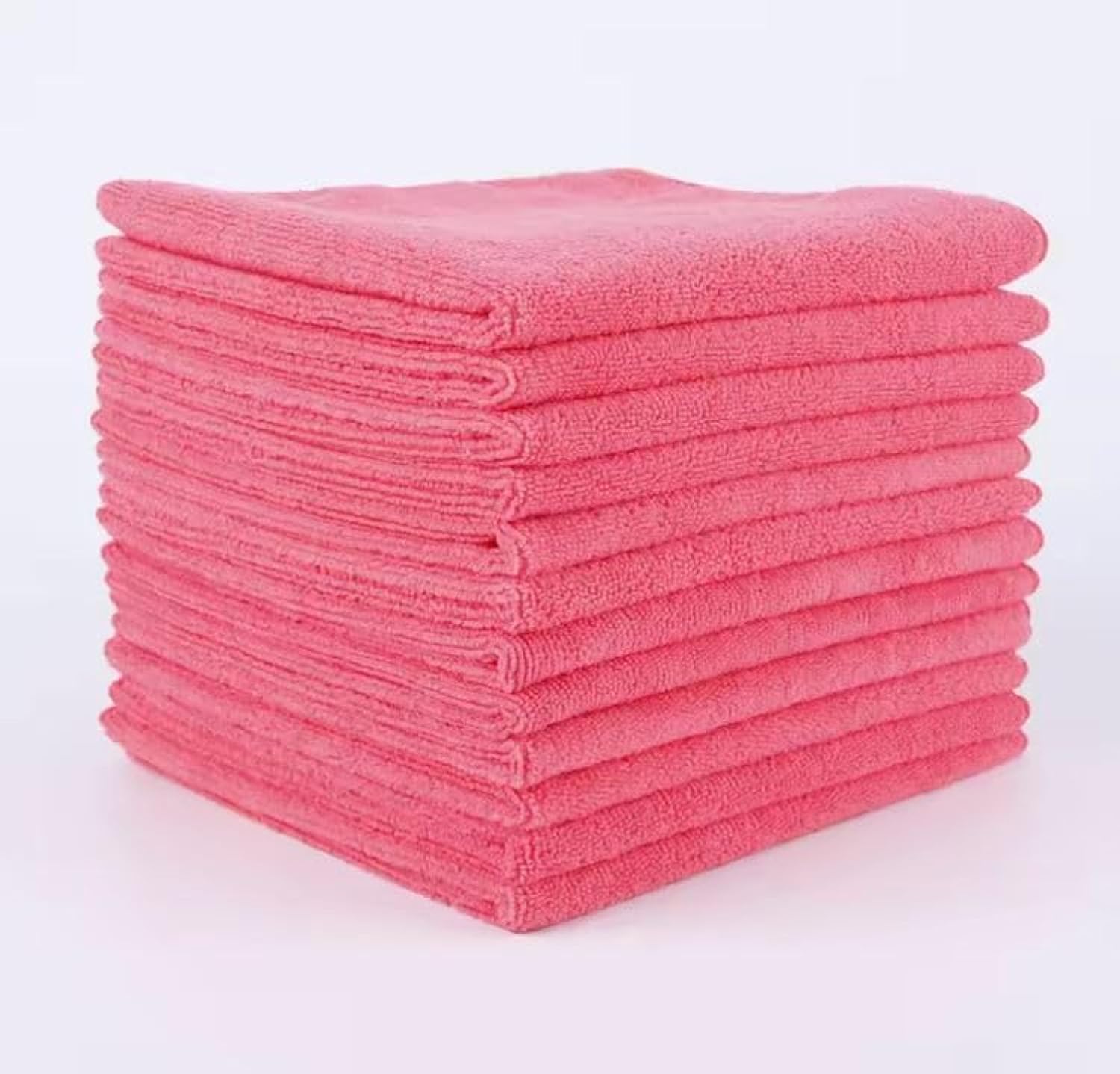 Avern Cleaning Supplies Pink Avern Microfiber Cleaning Cloth, All Purpose Microfibre Towels 250Gsm Streak Free Cleaning Rags Microtex Pack Of 10 Large Size 40 X 40 Cm (15.7 X 15.7 Inch) (Pink)