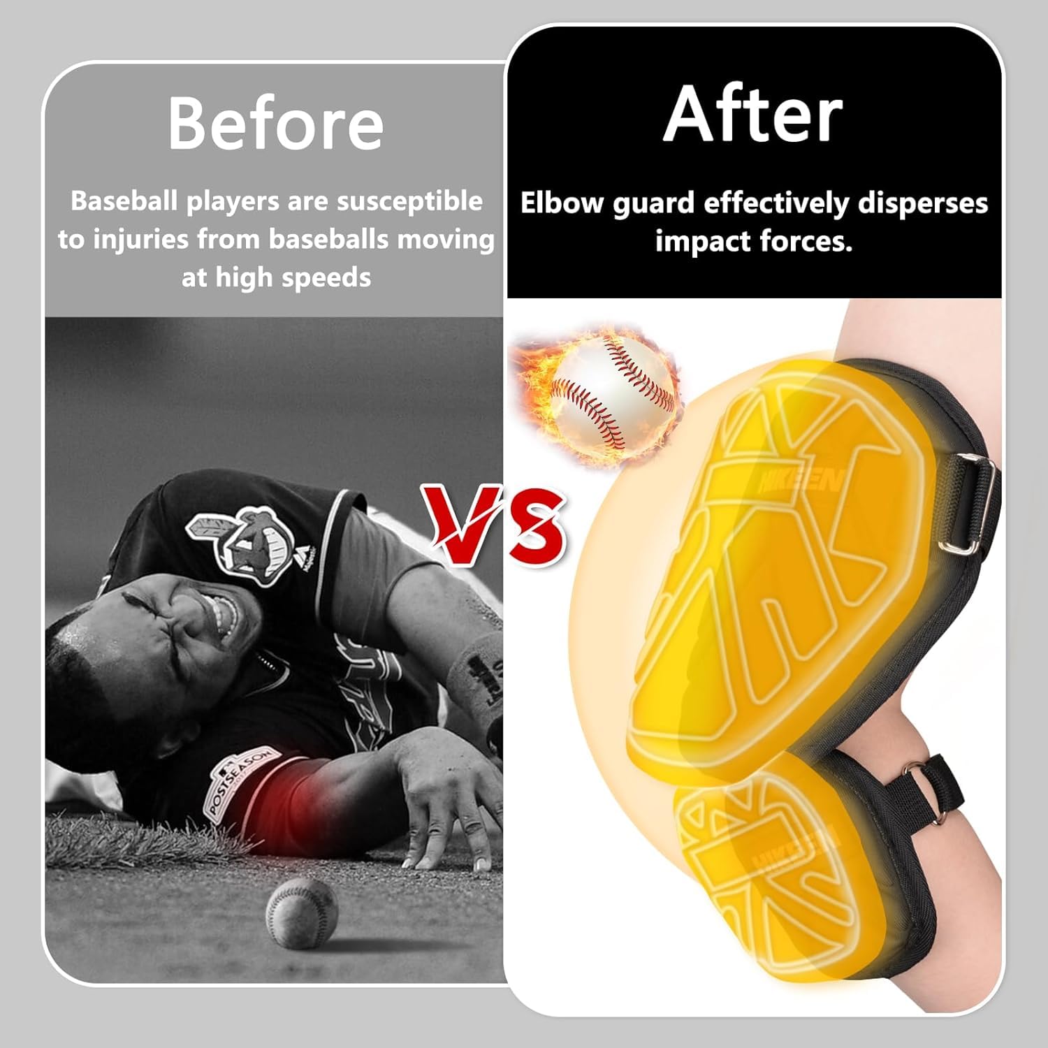 HIKEEN Ellbogenschoner Für Baseball & Softball – Verstellbar, Beidseitig Tragbar | Mit EVA-Kern, Atmungsaktiv & Leicht (Erwachsene, Schutz Für Bizeps & Unterarm) HIKEEN Ellbogenschoner Für Baseball & Softball – Verstellbar, Beidseitig Tragbar | Mit EVA-Kern, Atmungsaktiv & Leicht (Erwachsene, Schutz Für Bizeps & Unterarm)
