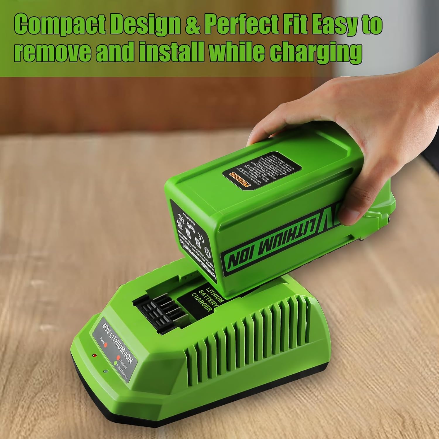 40V Charger Replacement for Greenworks 40V Battery Charger, Compatible with Greenworks G-MAX 40 Volt Lithium Ion Battery 29462 29472 29482 - Image 5