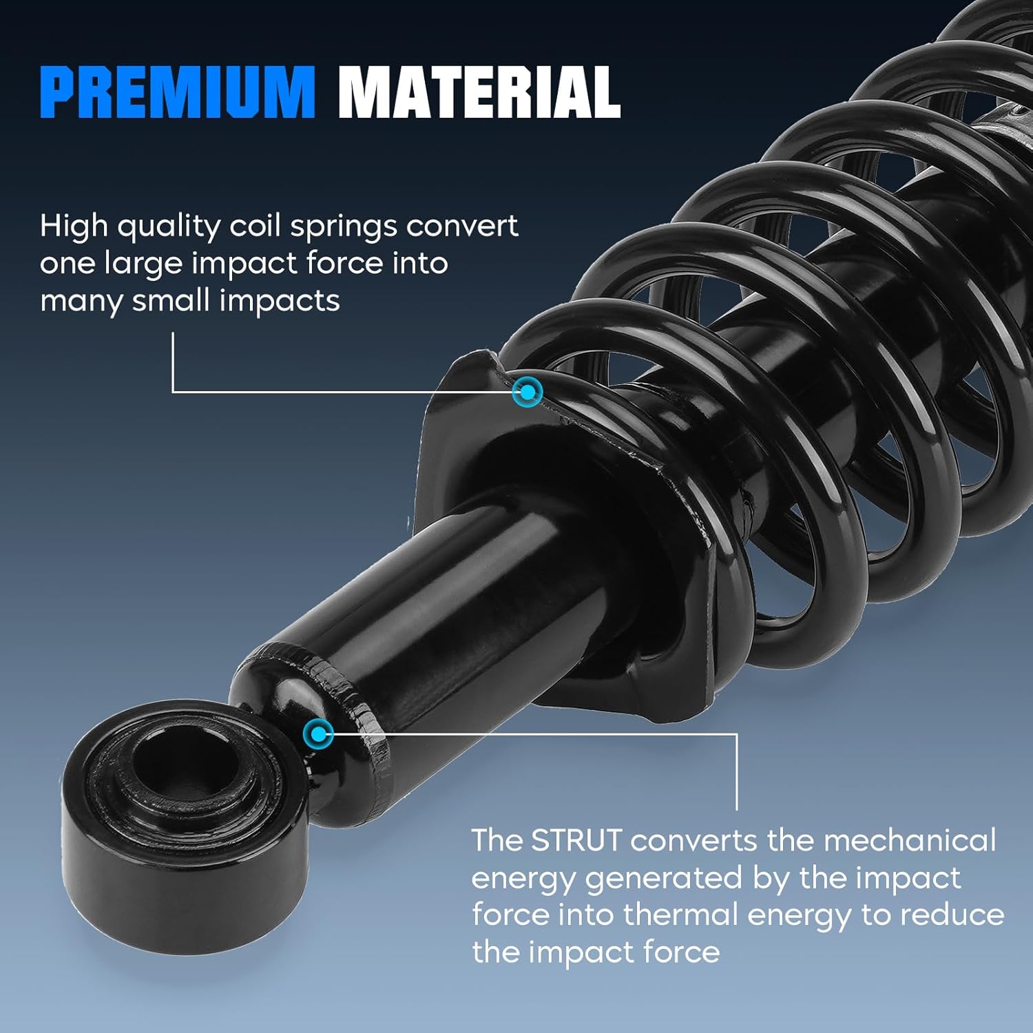 Rear Spring Strut Shock Absorber for Toyota Corolla (Excludes XRS SubModels) 2003-2008, for Toyota Matrix 2003-2008, for Pontiac Vibe 2003-2008, Coil Assembly Replace for 171373L, 171373R