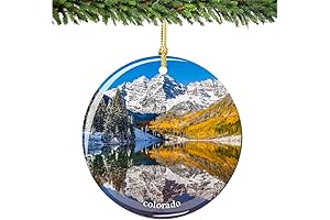 Colorado Double-Sided Porcelain Christmas Ornament