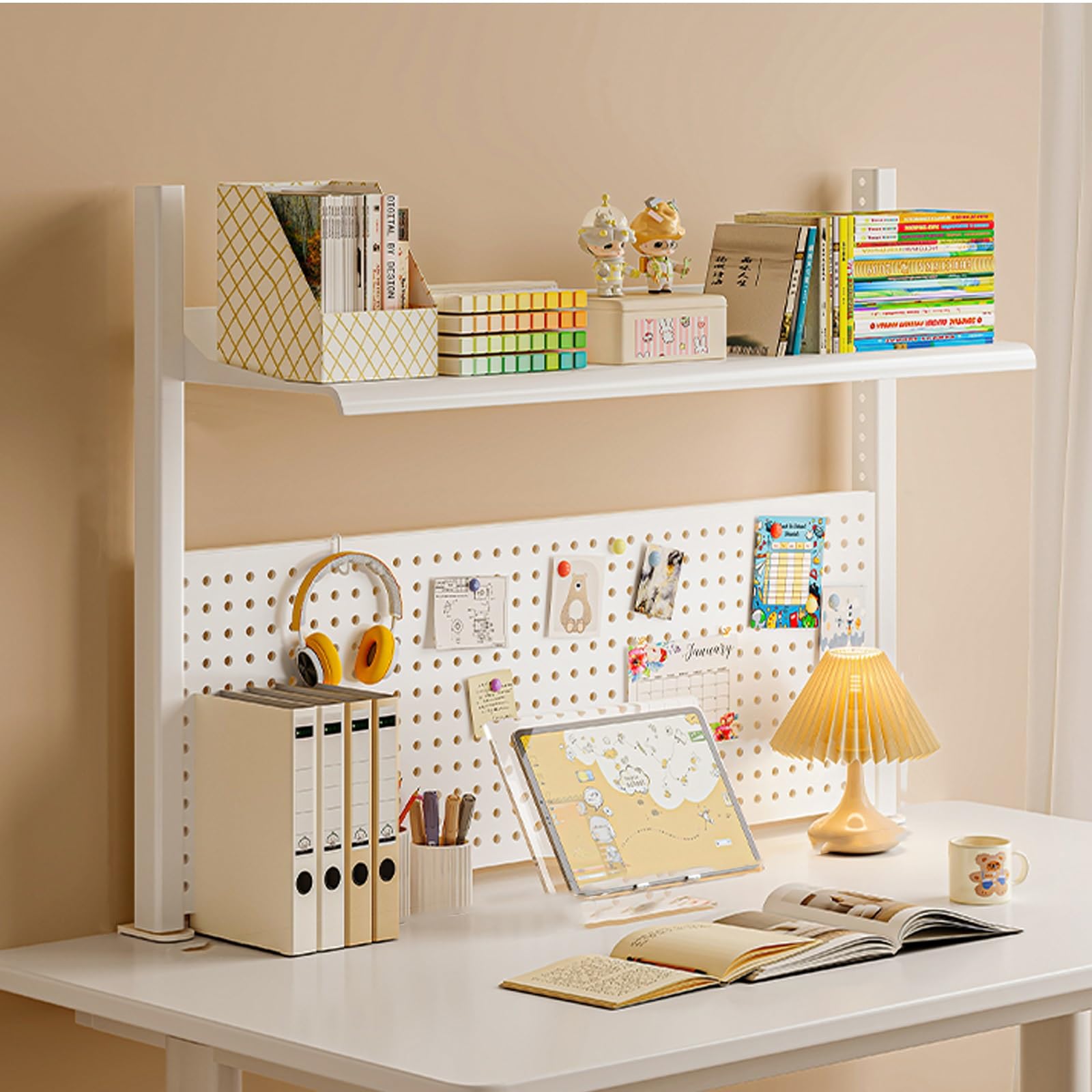 2 Stück Schreibtisch-Klemmen Halterungen - Weiße Tischhalterung Für Stecktafeln & Organisation