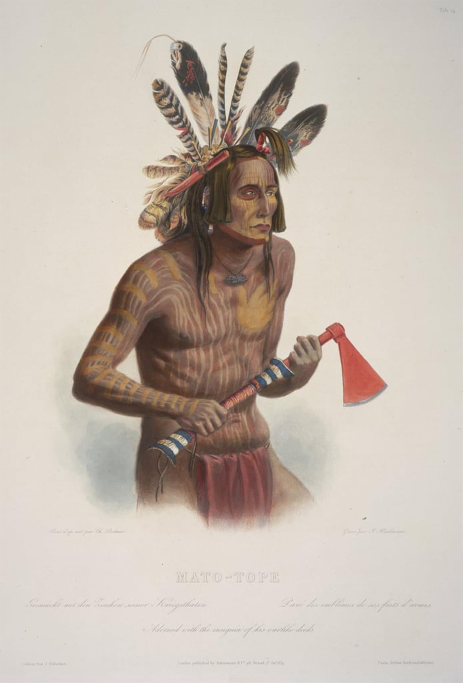 POSTERIIk Famous Print Pop Art Wall Art Graffiti Matotope Adorned with the Insignia of His Warlike Deeds by Karl Bodmer Art Prints for Home Decor 60x90cm