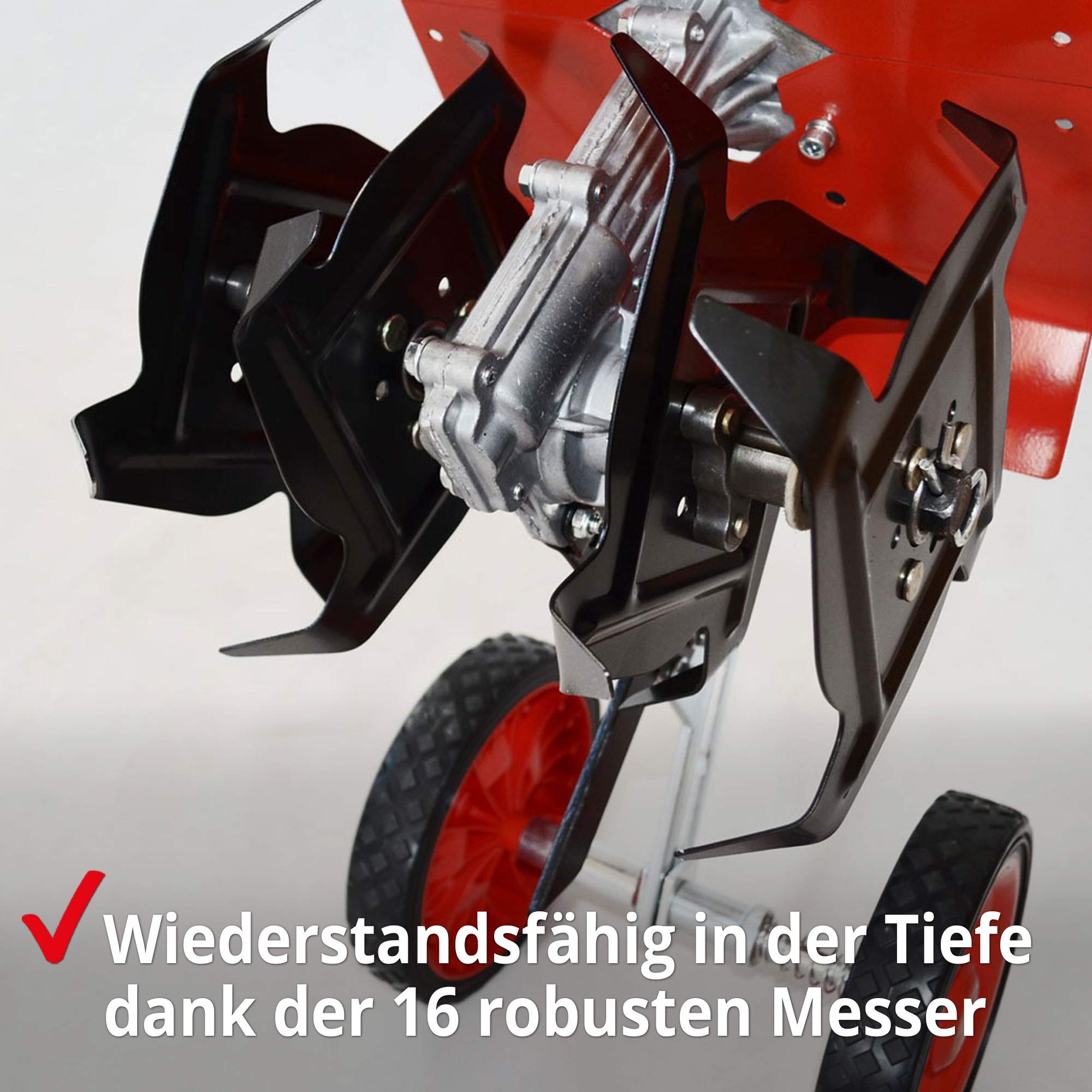 HECHT Benzin Gartenhacke Effektive Bodenbearbeitung mit 25 cm Arbeitsbreite – 2-Takt Motor – 16 Harte Messer – Motorhacke – Bodenfräse – Bodenhacke – Kultivator – zum Garten umgraben und lockern