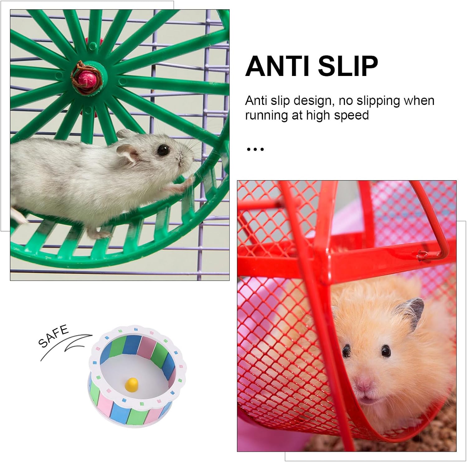 Silent Hamster Exercise Wheel 13Cm Eco-Friendly Pet Running Wheel for Small Animals Cage Use