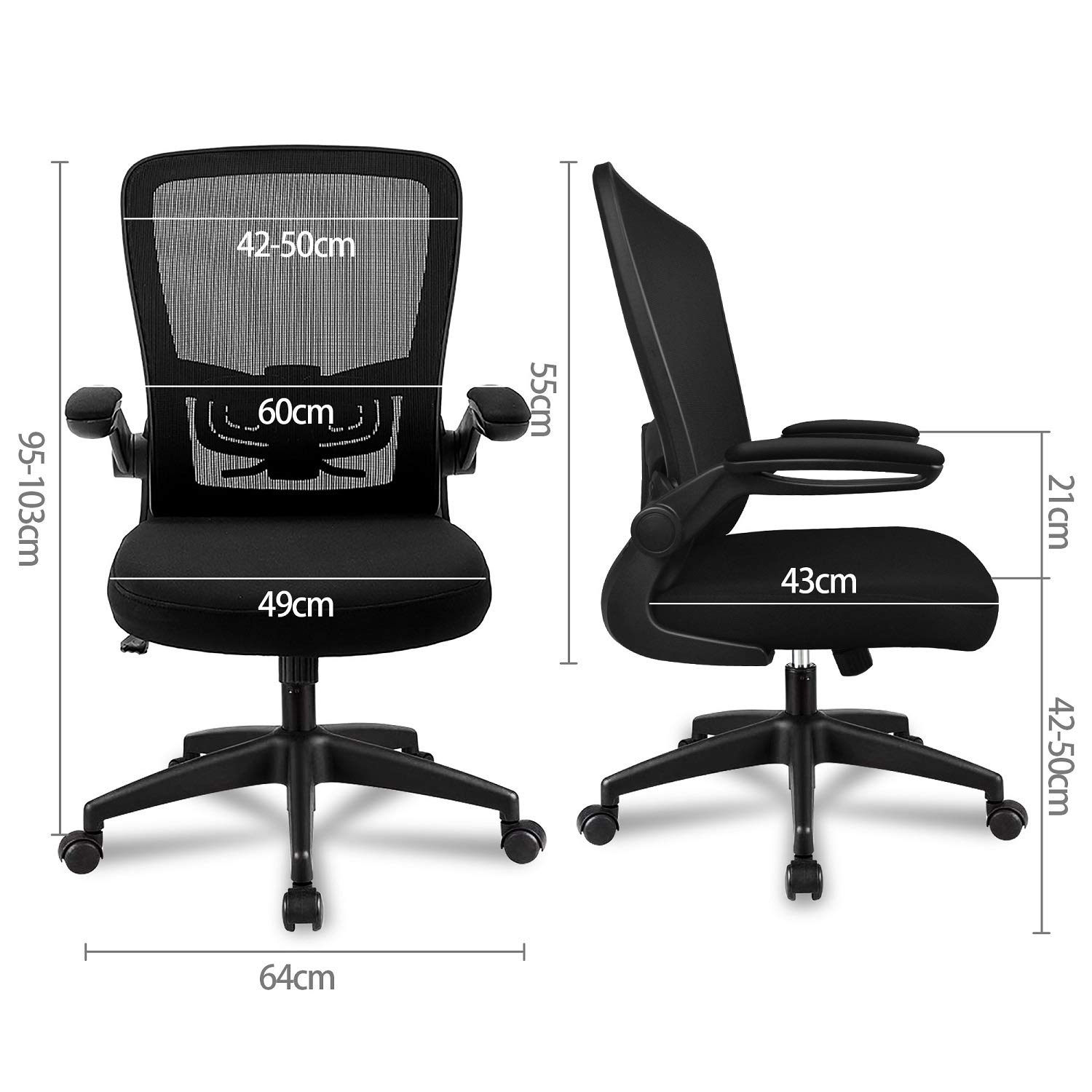 Buy Office Chair, FelixKing Ergonomic Desk Chair with Adjustable Height and Lumbar Support
