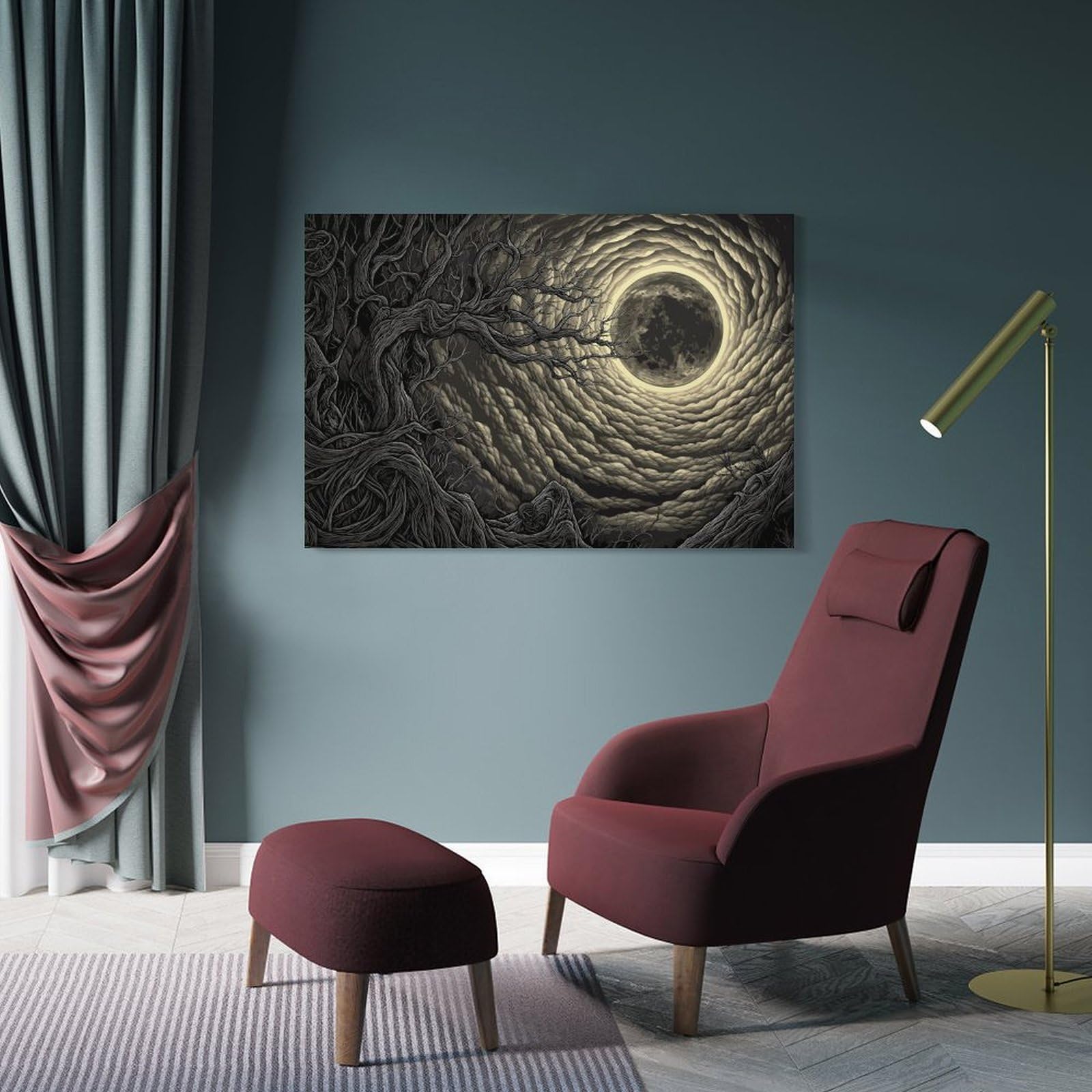 Junmoney Canvas Wall Decor Natural Fantasy, 12x18inch(30x45cm), for Flats, Guest Rooms Or Compact Rooms, Wall Decor with Flexible Room Appeal