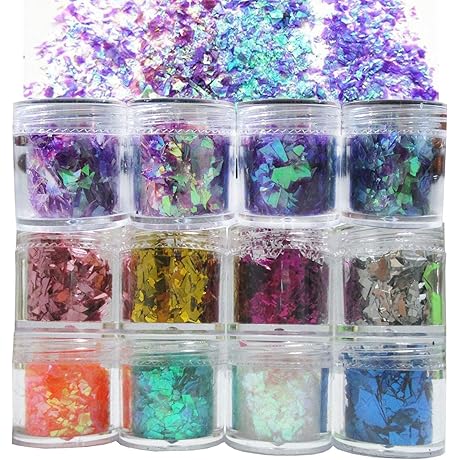 Iridescent 12-Color Irregular Flakes for Epoxy Resin Creations