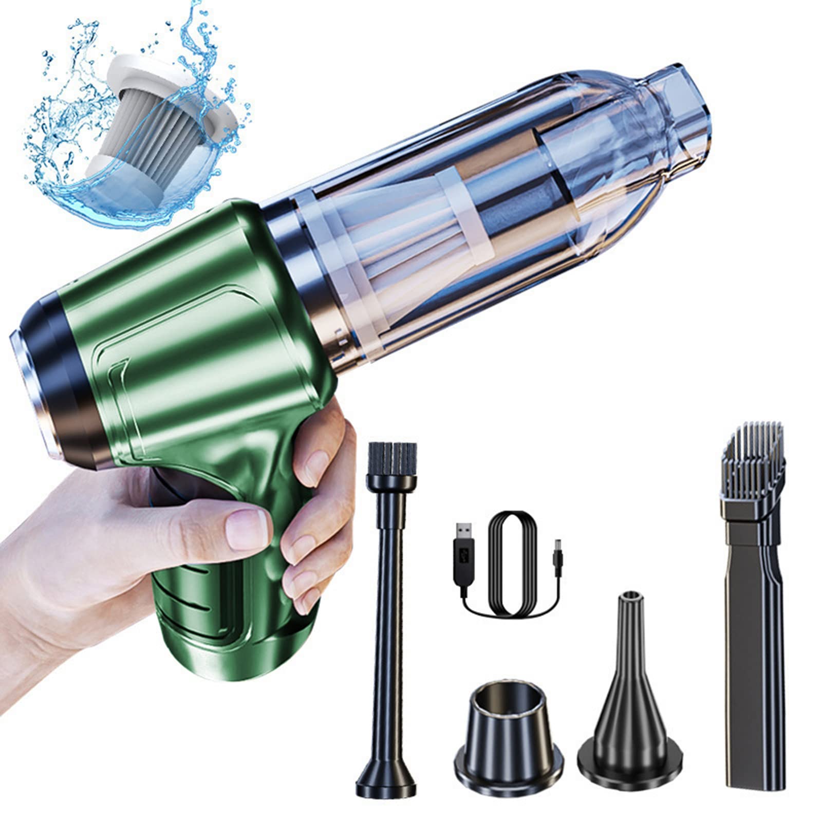 Takezuaa3 In 1 Wireless Handheld Car Vacuum Cleaner,120W 9000PA Rechargeable Handheld Vacuum with Strong Suction,Portable Mini Vacuum Cleaner for Car Interior Detailing Home,Office Dust Cleaning