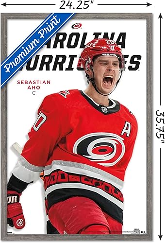 Miniatura 3 de Trends International NHL Carolina Hurricanes - Sebastian Aho Feature Series 23 Póster de pared, 34 pulgadas de largo x 22.4 W, versión enmarcada en