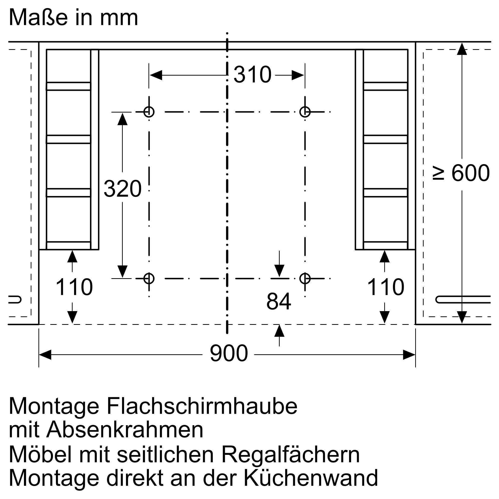 NEFF Z54TL90X1, Zubehör für Dunstabzüge, Absenkrahmen, 83 cm, kombinierbar mit Flachschirmhauben, Made in Germany