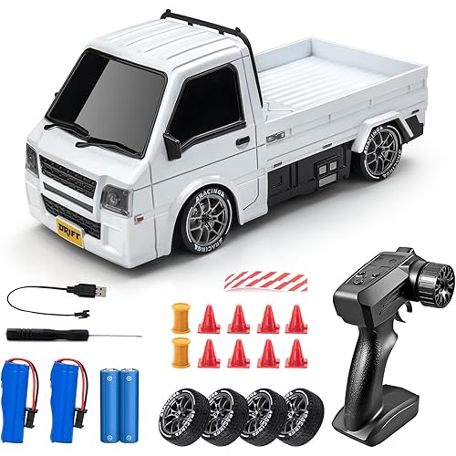 1/24 RC Drift Car, Remote Control Car, 2.4GHz 20KM/H 4WD High Speed RC Truck,Drifting Tires＆Two Batteries Racing Sports Toy Idea Gift for Boys Girls and Adults Kids