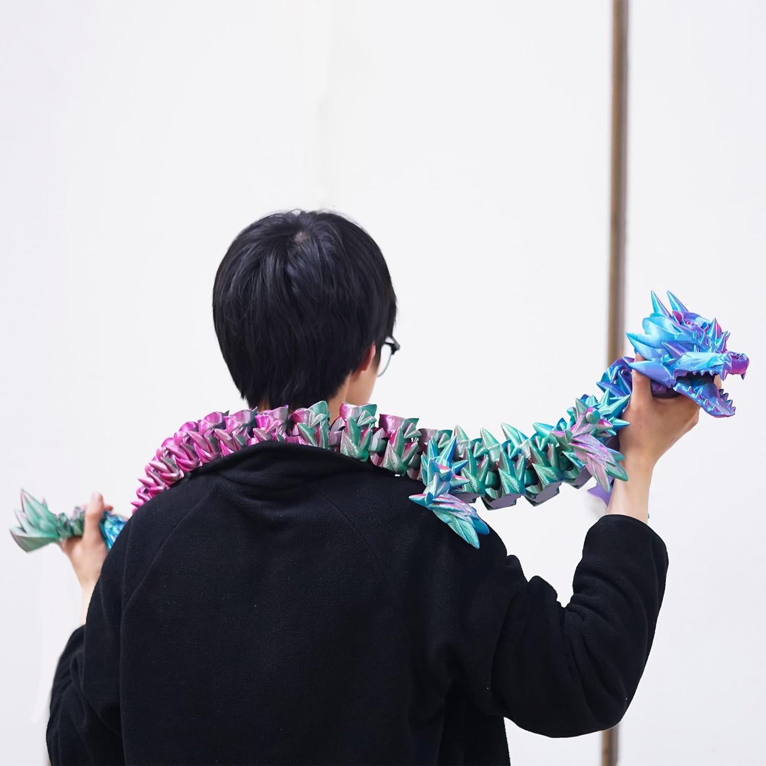 47.5inch Super Large 3D Printed Rose Dragon,Flexible Joint Animal Figurines, Cool Stuff Fun Gift,Home Office Decor,Fidget Toy for Adults Teens Boy Gifts Easter Basket Stuffers (PG-47.5inch)