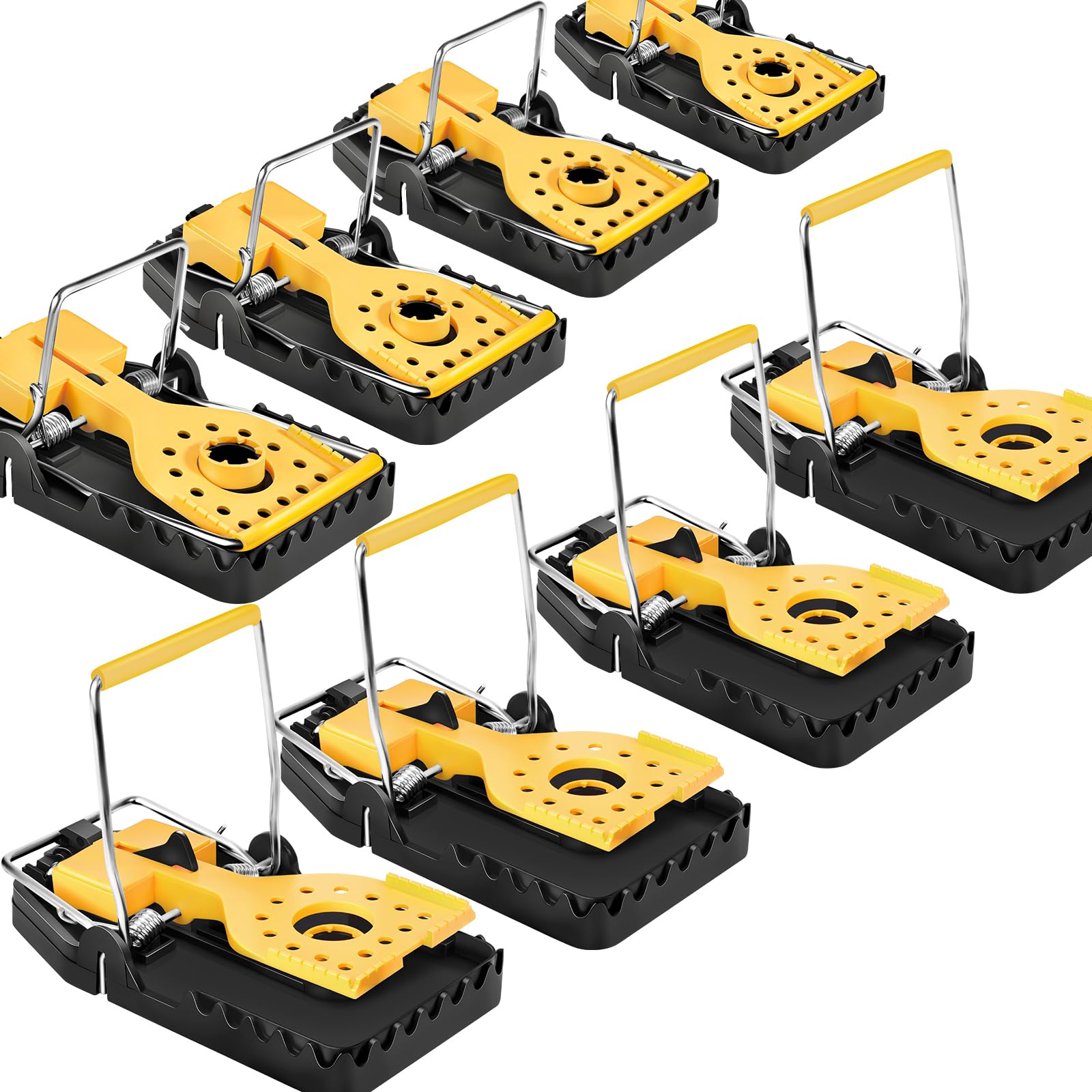 Rat Traps,Kwaiyole 8 Pack Heavy Duty Rat Trap That Kill Instantly & Professional Quality,Reusable Extra Large Mouse Traps for Home and Outdoor (8 packs)