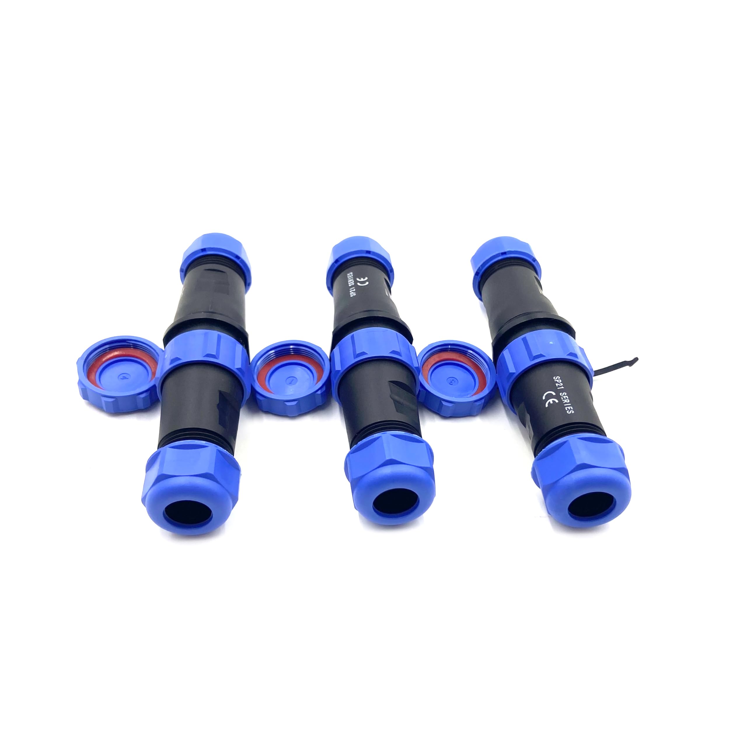 3 connettori per aeronautica SP21 a 2 poli, IP68 2 pin, spina aviazione senza saldatura, spina impermeabile per lampade esterne, 500 V 30 A (12 AWG cavo a vite crimpatura)
