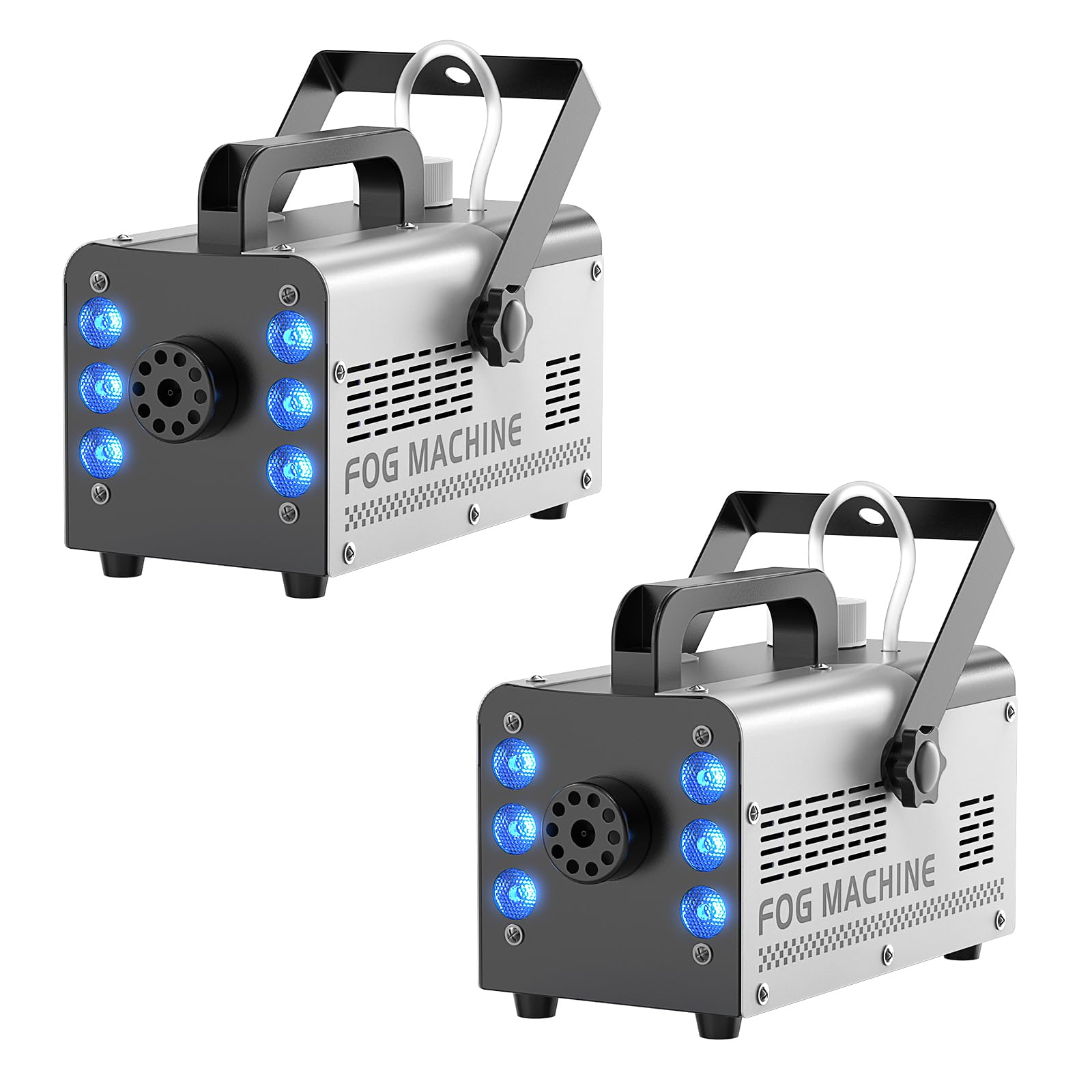 2PCS Máquina de humo Mini 1000W con Mando Inalámbrico, 6 LED RGB