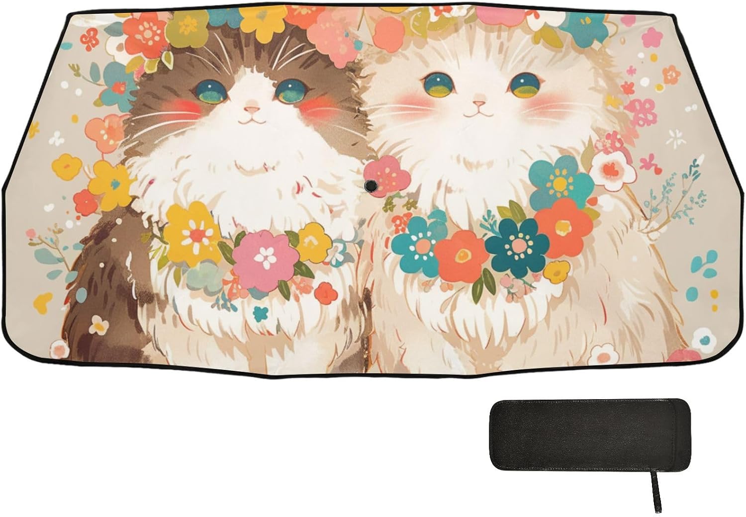 Distinctive Cute Flowers Vintage windshield sun shade for women foldable protector solar organizer automobile cubre sol para carro