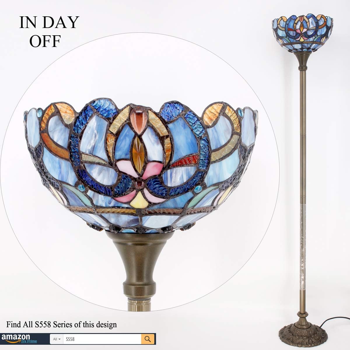 Gеt Pорulаr оƒƒеr Tiffany Floor Lamp LED Torchiere Uplight 66 Tall Industrial Bronze Pole Vintage Boho Stained Glass Retro Standing Corner Bright Torch Light Decorative Living Room Kids Bedroom Farmhouse WERFACTORY