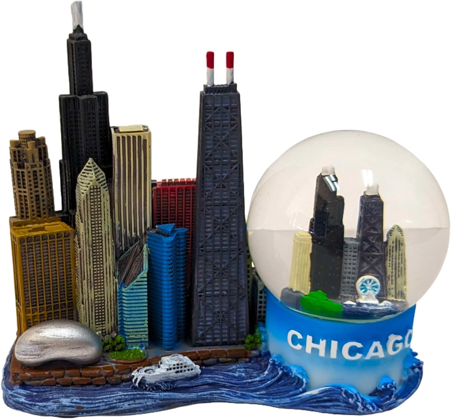 Chicago Lakefront Statue Snow Globe Home And Kitchen 