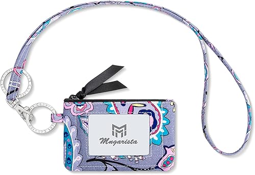 MNGARISTA Funda de identificación con cremallera y cordón, cartera con cordón de moda, cartera de identificación con cordón, polihimnia