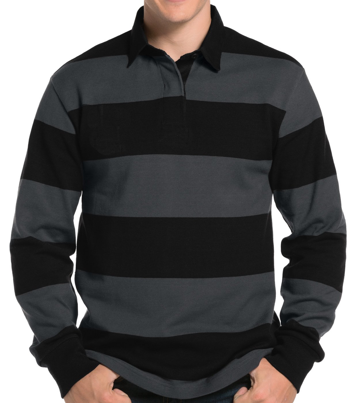 Buy Cool Shirts Mens Long Sleeve Rugby Polo Shirt