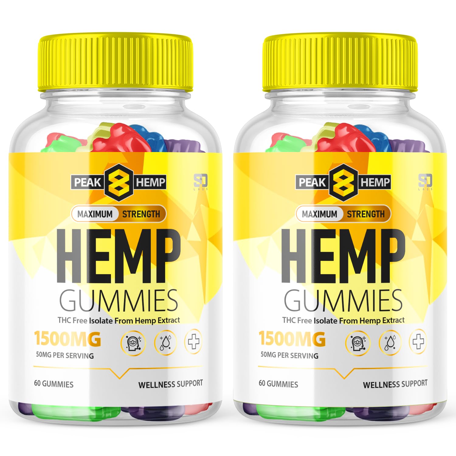 (2 Pack) Peak 8 Gummies, Peak 8 Gummies with Hemp Extract, Peak 8 Hemp Gummies Supplement for Health and Wellness Support, Peak 8 Hemp Supplement Gummies All Natural Hemp Vitamin Formula (120 Gummies)