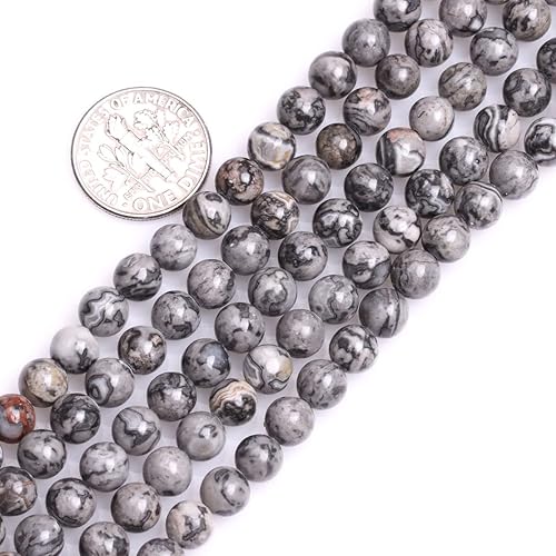 Miniatura 6 de JOE FOREMAN Cuentas redondas de ágata roja de 0.315in, cuentas sueltas de piedras semipreciosas para hacer joyas, cuentas de 15 pulgadas, cuentas