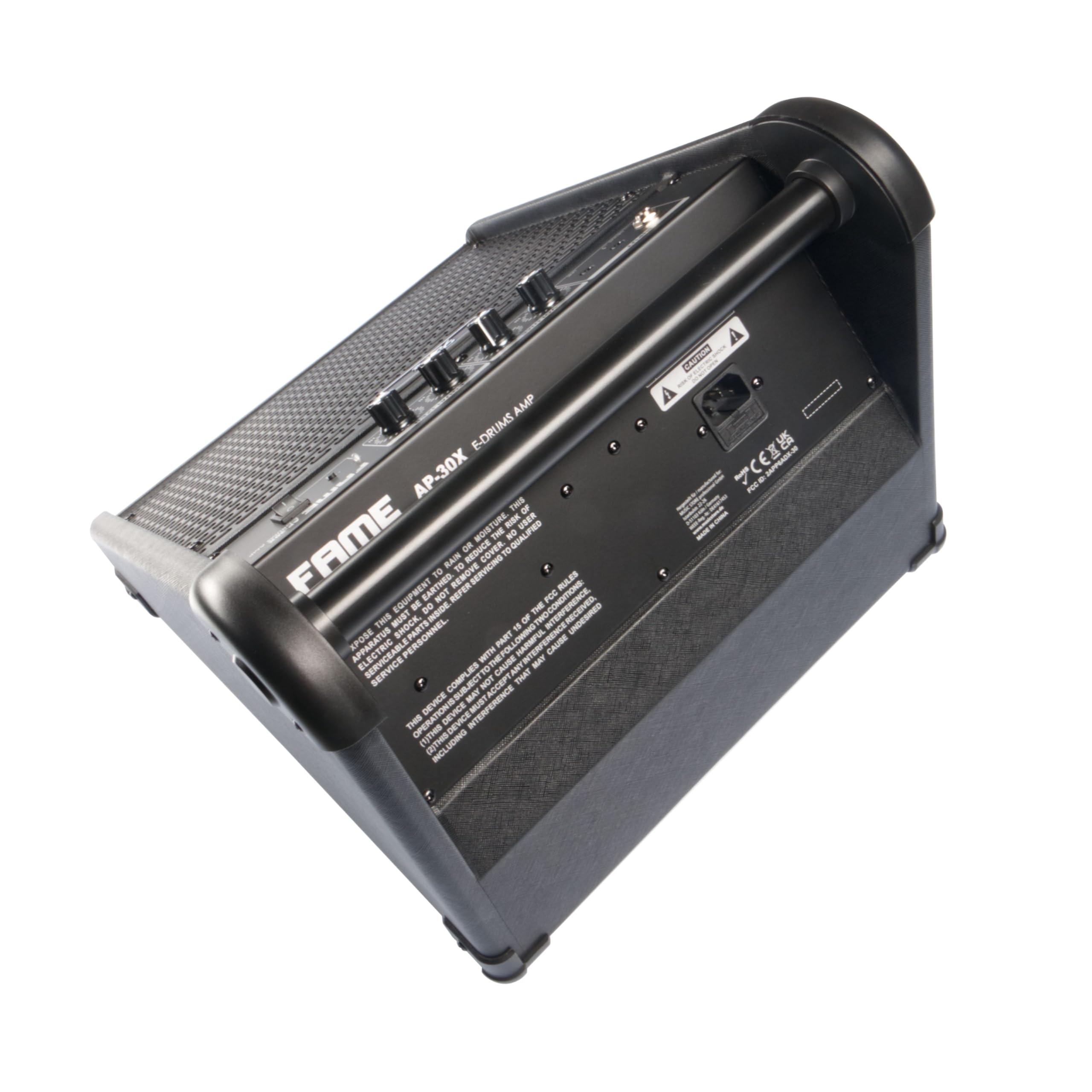 Fame E-Drum Monitor AP-30 X, 30 Watt, 2-Wege Koaxial-Lautsprecher, Bluetooth, 2-Band Equalizer, AUX LINE IN, Tragegriff, Ideal für Übungs- und Heimstudio
