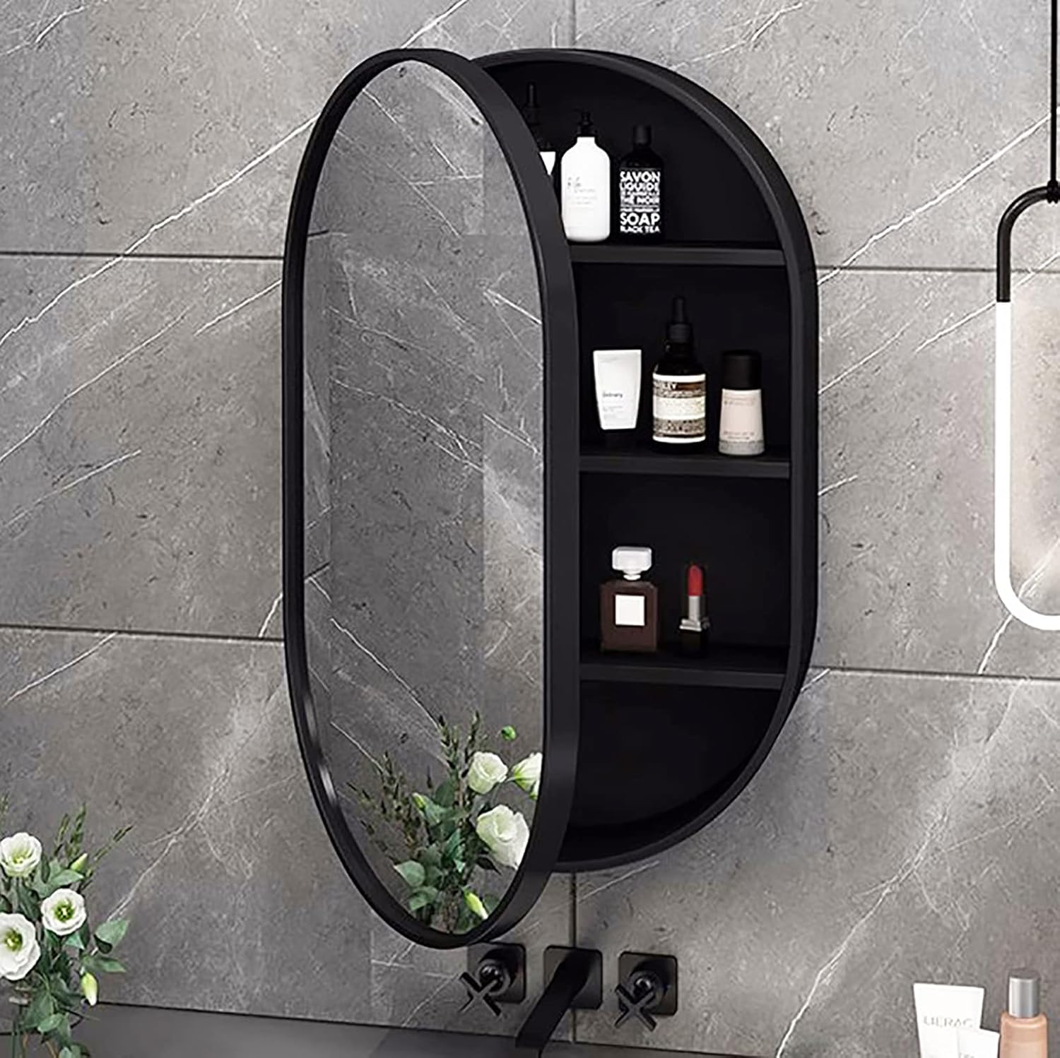 Amazon.com: QQXX Medicine Cabinet with Mirror,bathroom Mirror Cabinet ...
