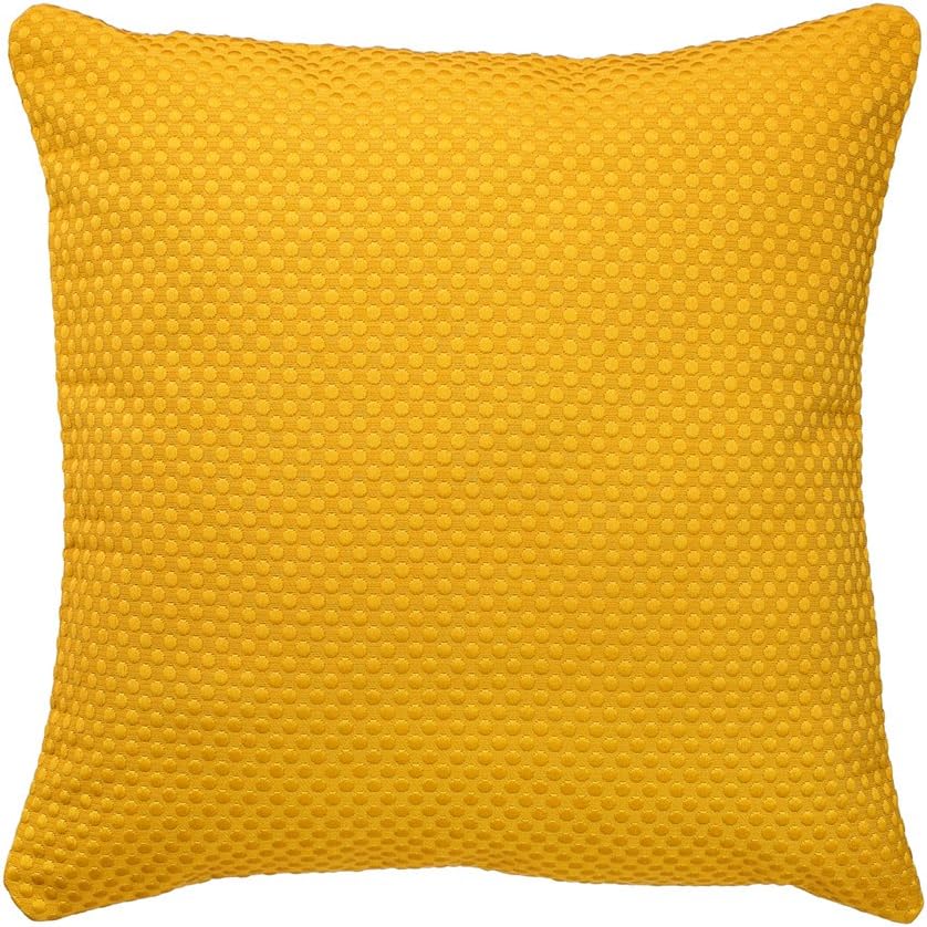1001 Cushions Polky Mustard 20"X20" Yellow Textured Polka Dotted Solid Coloured Cushion Cover