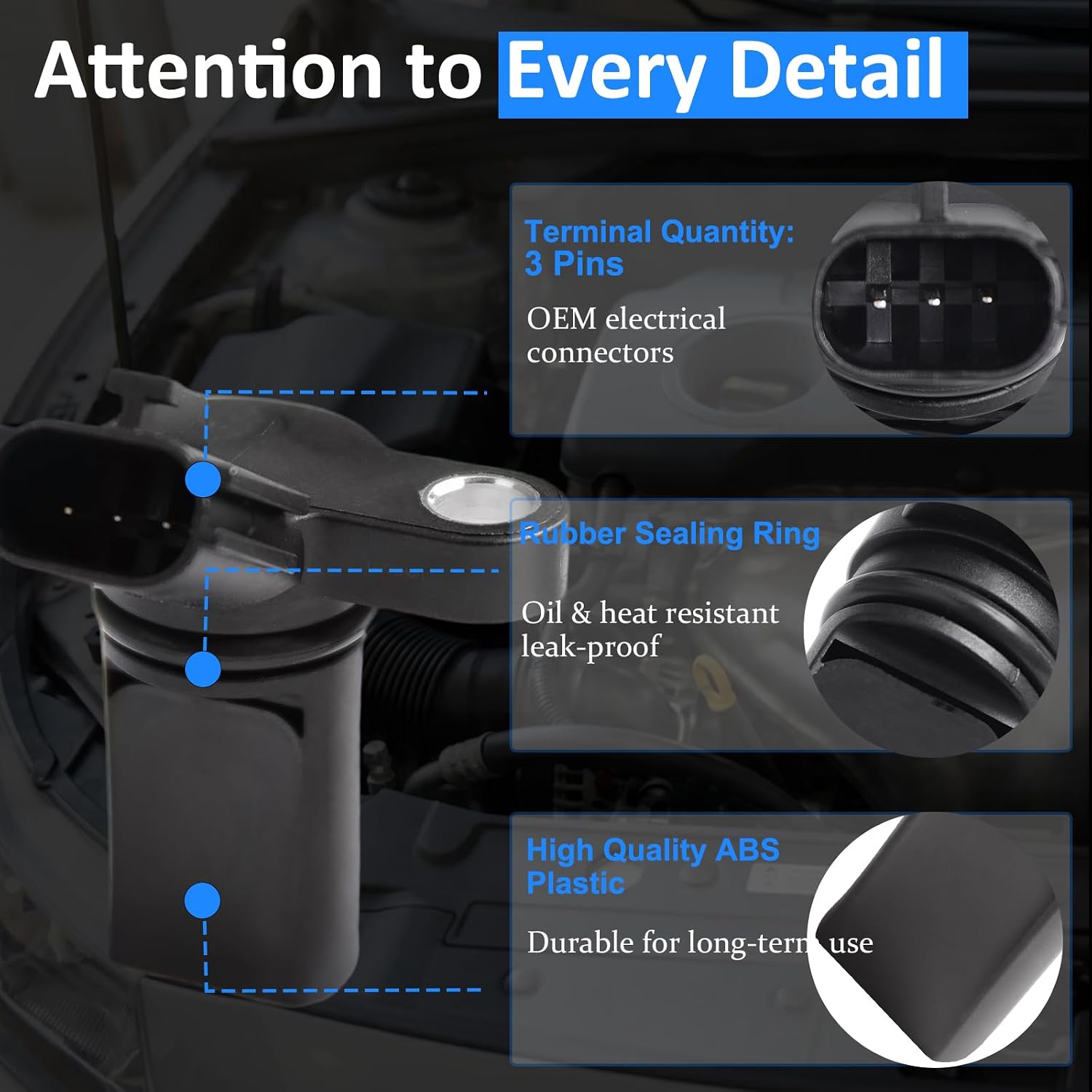 2PCS Camshaft Position Sensor Kit (Bank 1 & Bank 2) Compatible with Nissan Altima Maxima Murano 350Z Frontier Pathfinder 3.5L 4.0L, Infiniti G35 FX35 M35, Replaces 23731-AL61A 23731-6J90B
