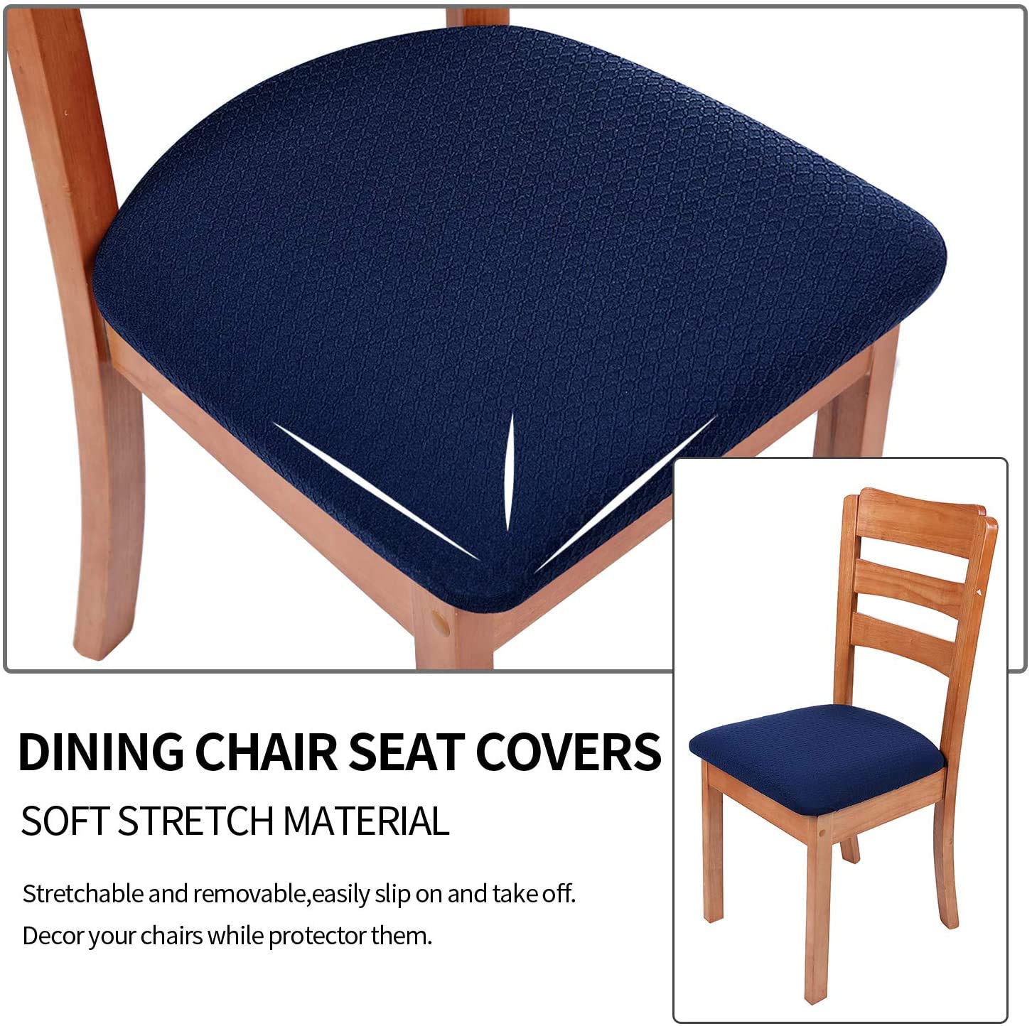 Housse de chaise 4 pièces salle à manger jacquard extensible amovible lavable couverture de chaise universelle protection de chaise (4pièces,gris Housse de chaise 4 pièces salle à manger jacquard extensible amovible lavable couverture de chaise universelle protection de chaise (4pièces,gris