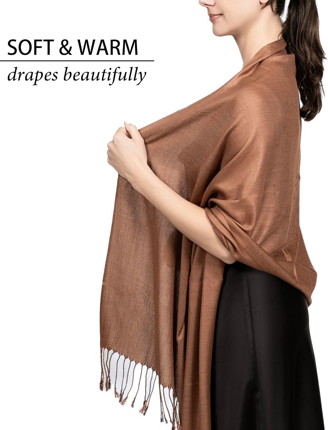 Achillea Soft Silky Pashmina Scarf for Women – Shawl Wrap for Evening Dresses, Bridesmaids, Weddings & Everyday Wear - Image 6