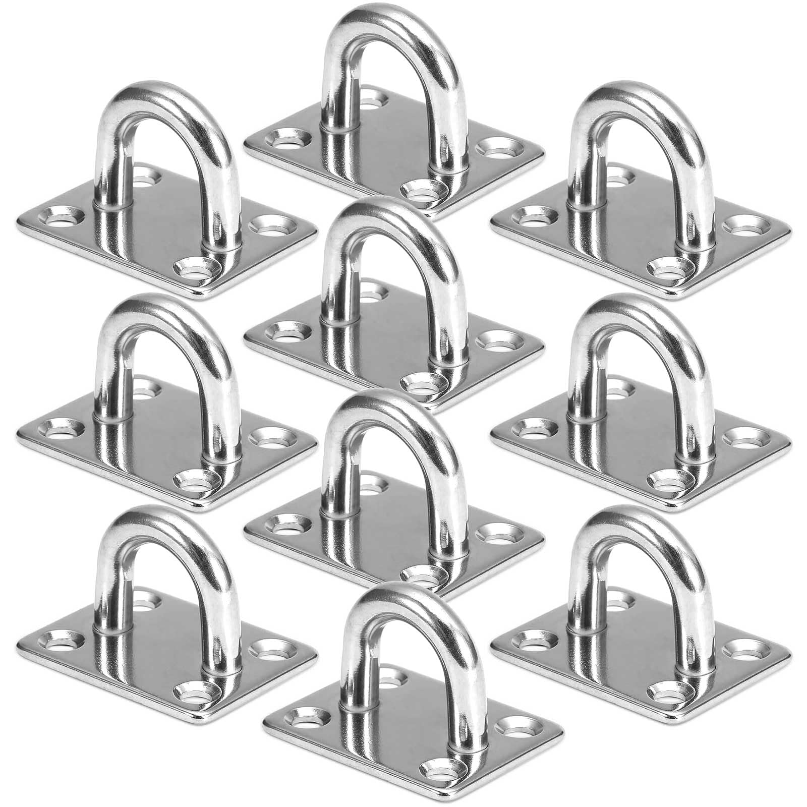 CINGHIA Gancio Soffitto,10 Pezzi Gancio da Soffitto,Ganci da Soffitto,Piastra Oculare,Placca Occhiello per Appendere Reti Sospese, Corde,Ancoraggio ai Soffitto