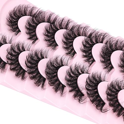 Miniatura 6 de Pestañas de visón esponjosas rizadas en D, pestañas postizas de 0.78 pulgadas de largo, pestañas de volumen que parecen extensiones de ojo de gato,