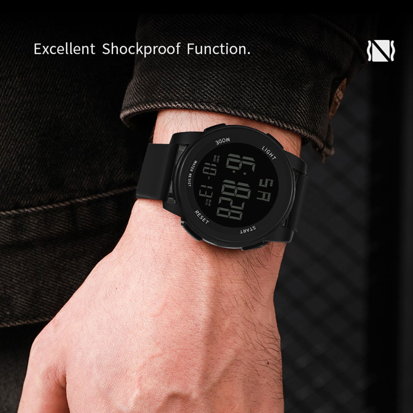 Orologio Sportivo Digitale, Orologio da Polso Cronografo da Esterno Orologio da Nuoto Impermeabile Orologio Digitale Multifunzionale a Grande Schermo per Escursioni in Piscina