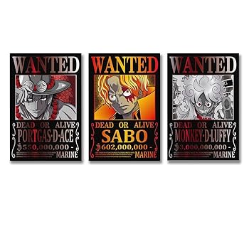 Anime One Piece Wanted Poster Luffy Ace Sabo Poster Cool