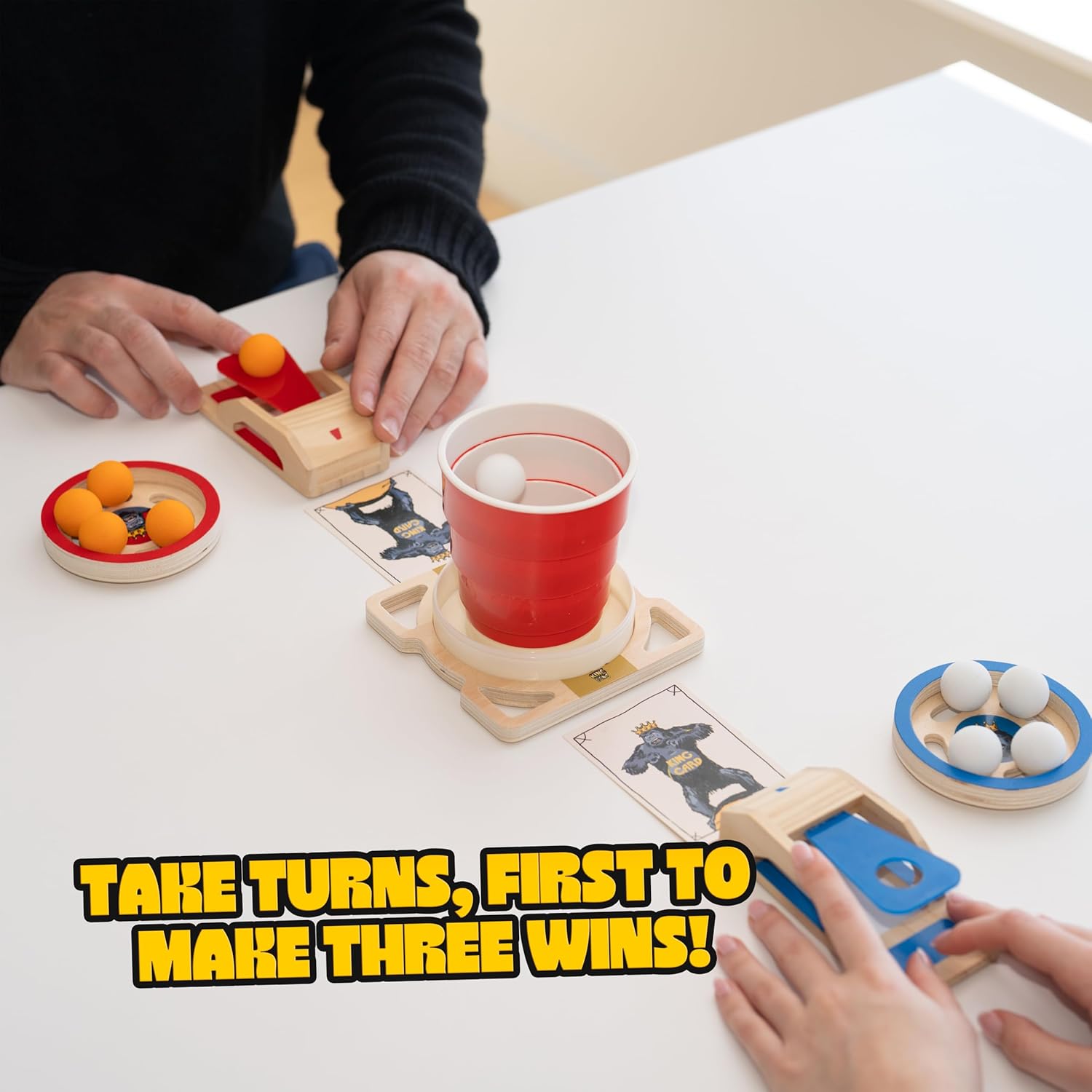 King Pong Original Shot-Making Tabletop Game for Kids, Teens & Adults | 1-4 Players | Skill-Based Gameplay | Many Ways to Play | Competitive Friends & Family Game